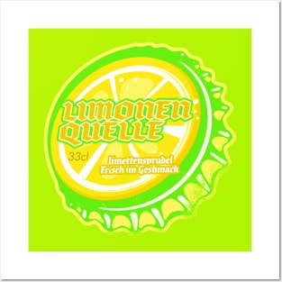 Retro Vintage Limonen Quelle Lemon Soda Bottlecap Posters and Art